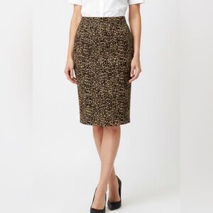 J. Crew Leopard Print faux suede pencil Skirt size 4